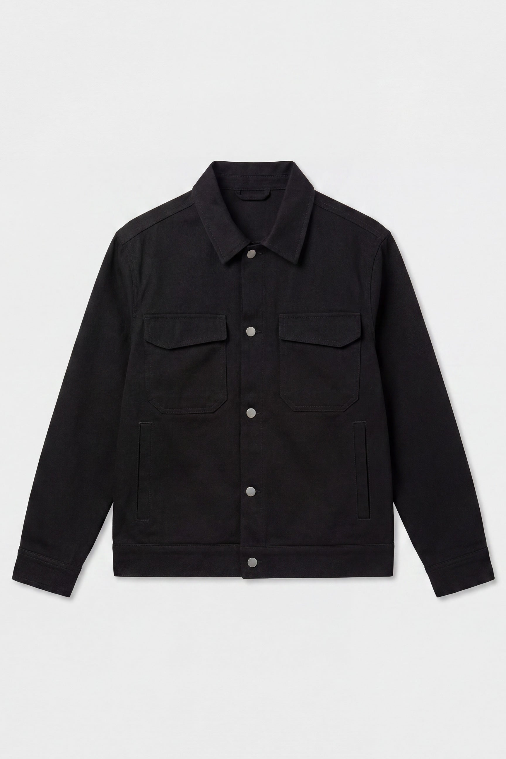 Herre sort bomuldstwilljakke - Trucker Overshirt
