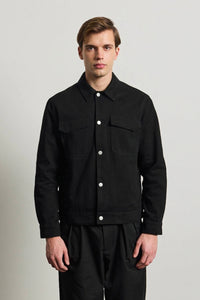 Herre sort bomuldstwilljakke - Trucker Overshirt