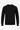 Sort herrestrikket sweater med rund hals og akryl-pullover