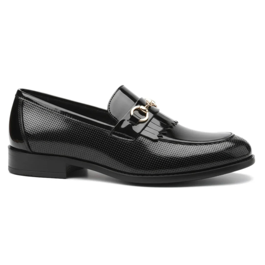 Sorte PU-slip-on loafers til mænd