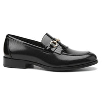 Sorte PU-slip-on loafers til mænd