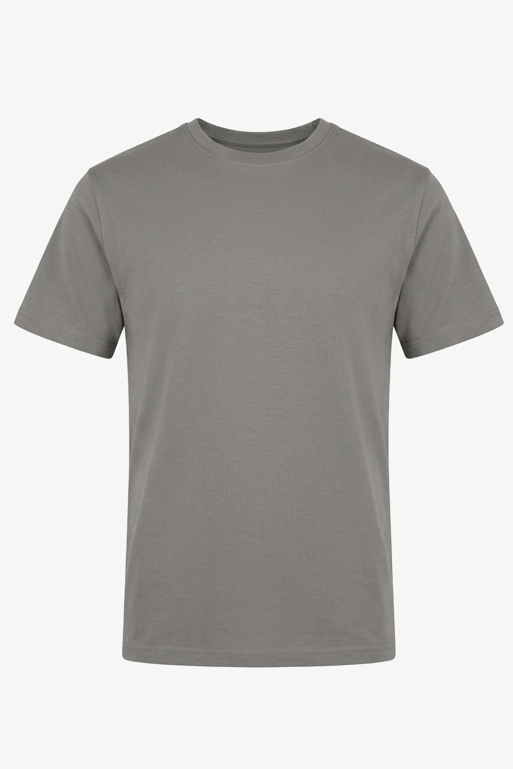 Herre T-shirt i klassisk bomuldsblanding med trækulsgrå