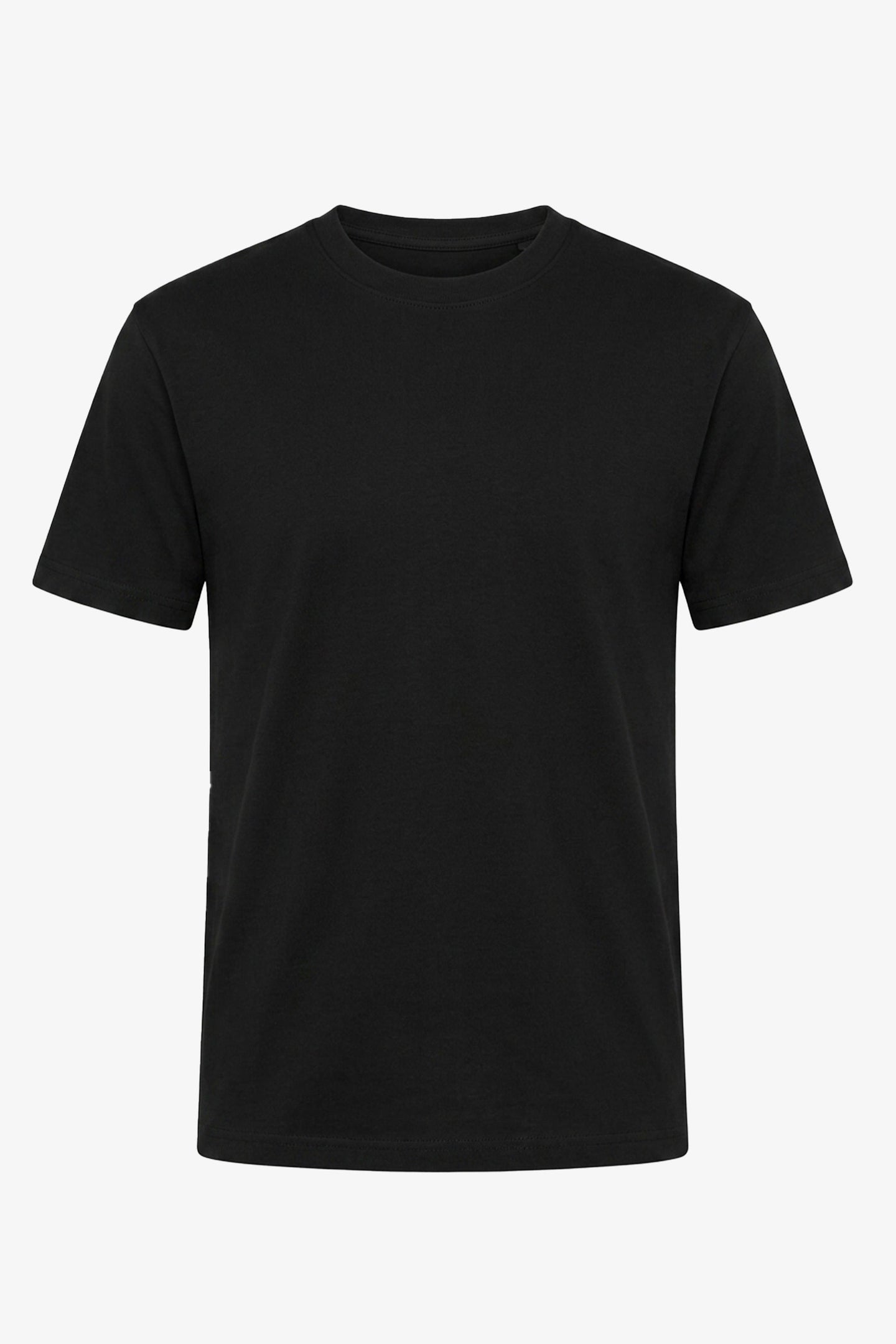 Klassisk sort bomulds-T-shirt til mænd