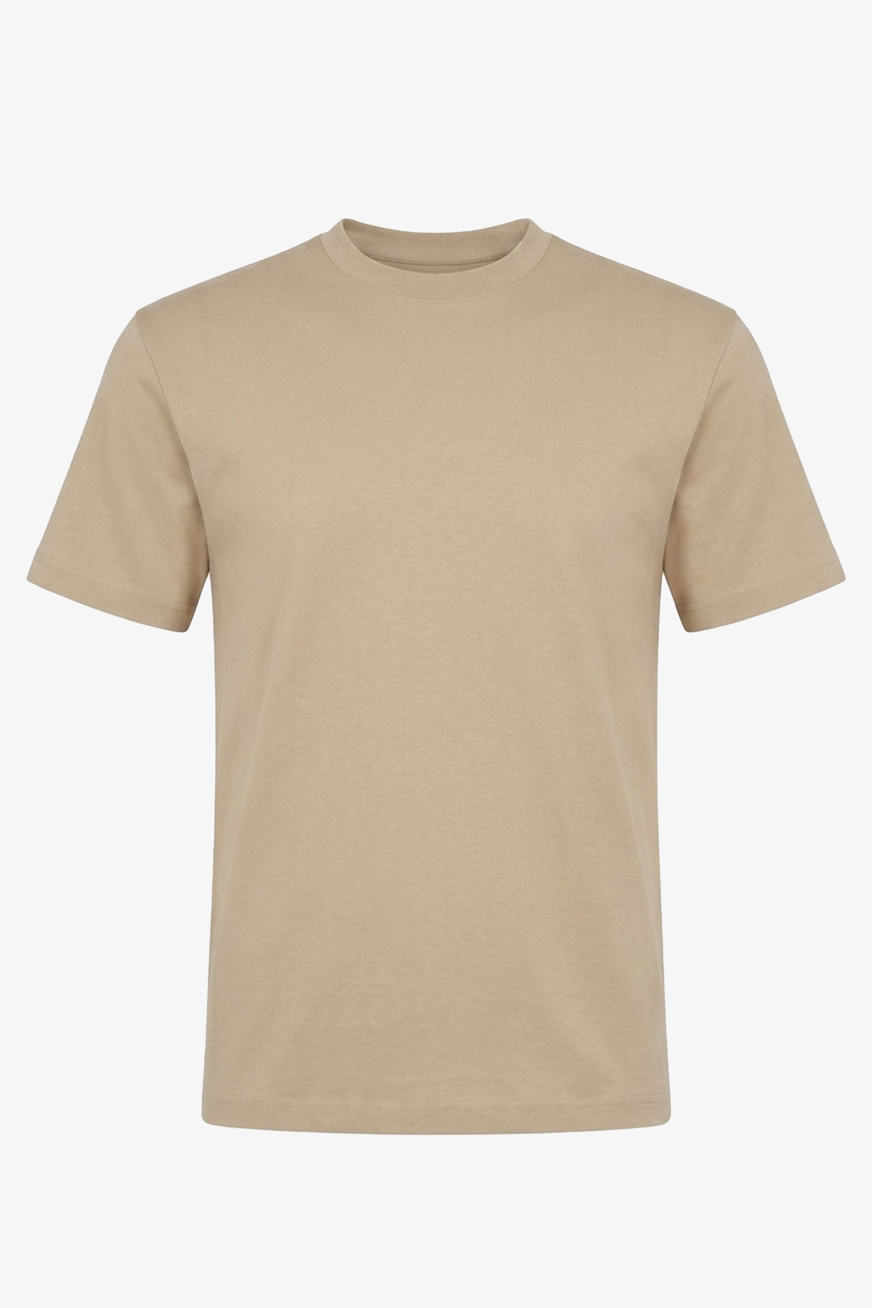 Klassisk brun bomulds-T-shirt til mænd
