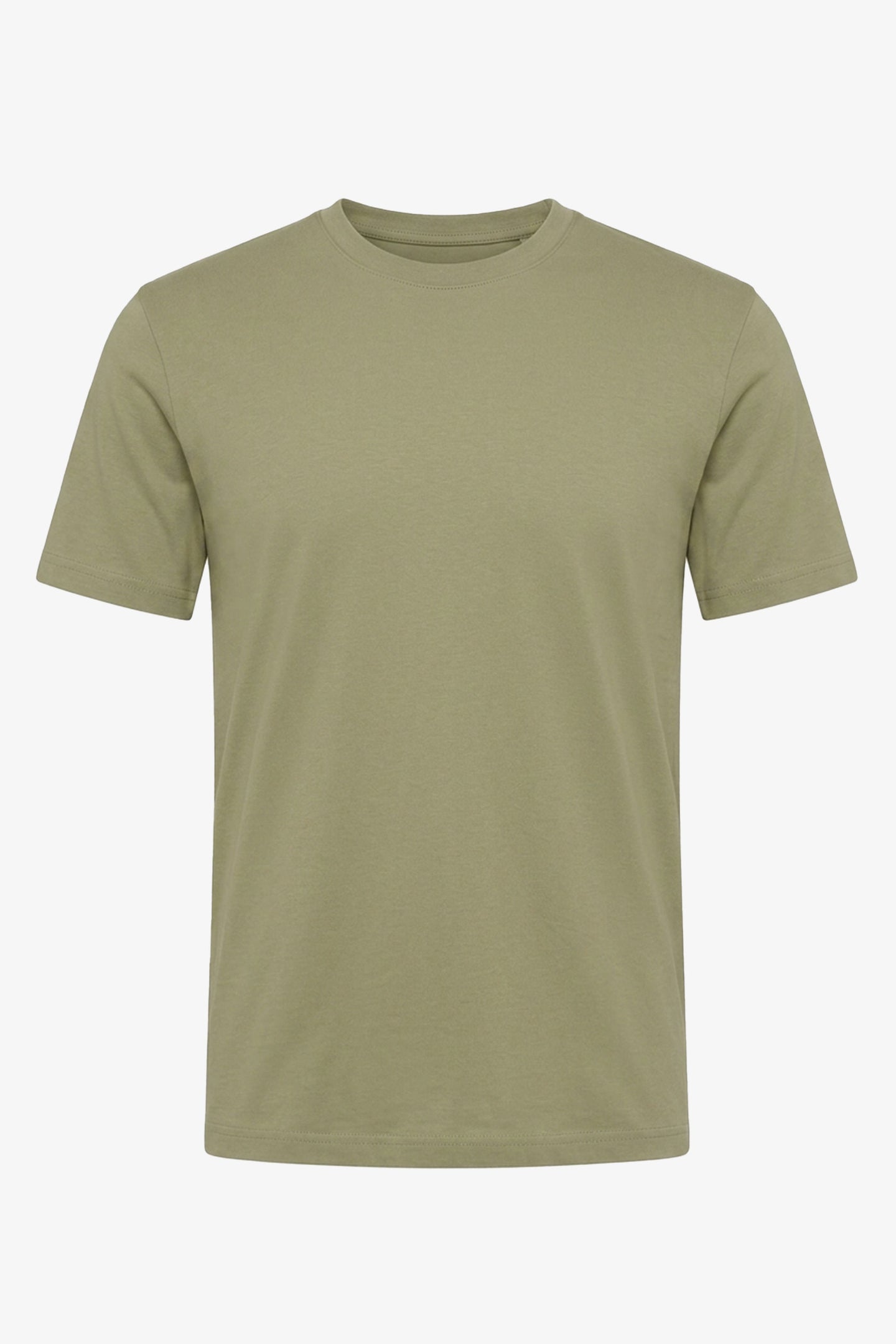 Klassisk olivengrøn bomulds-T-shirt til mænd