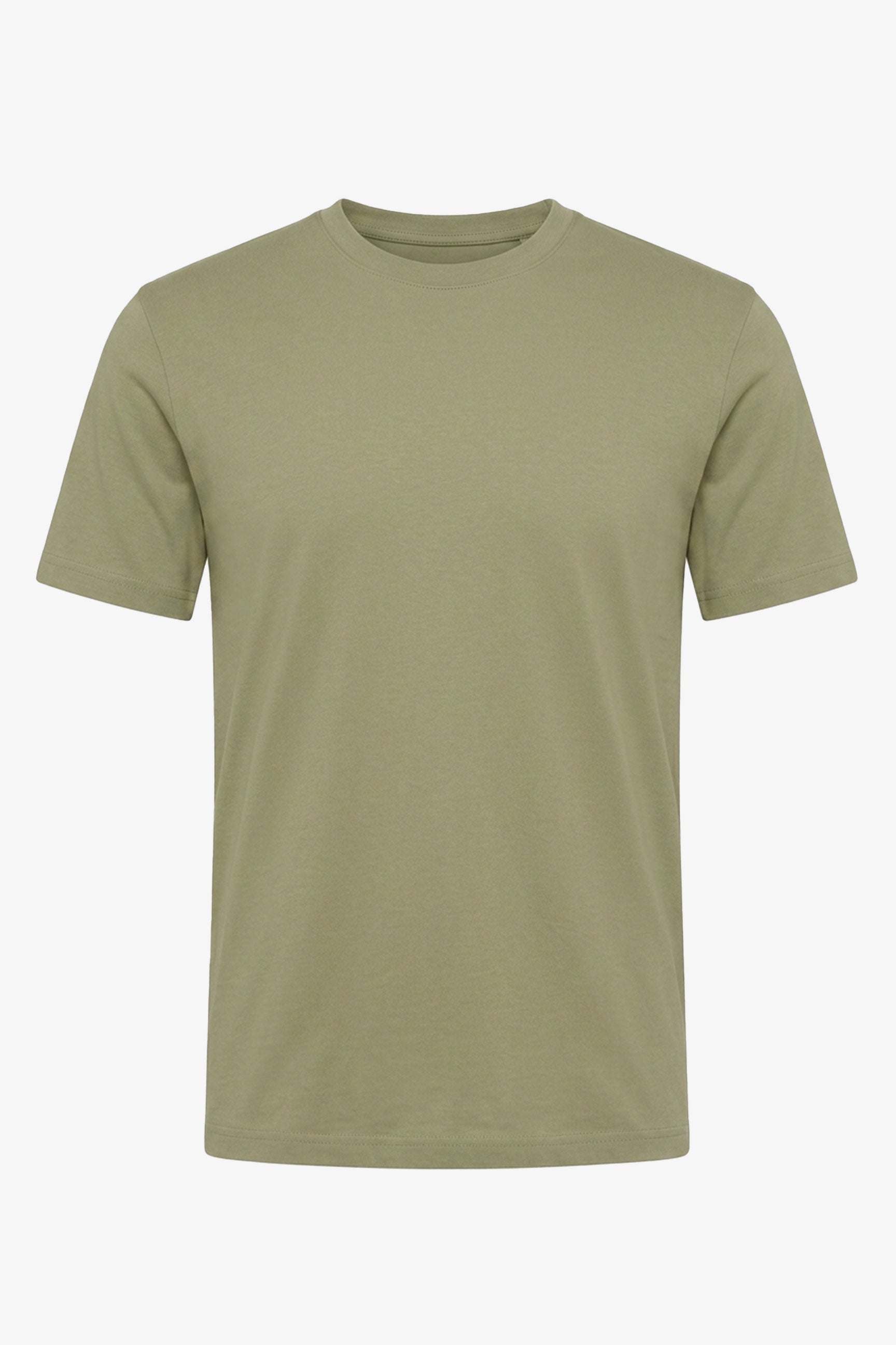 Klassisk olivengrøn bomulds-T-shirt til mænd