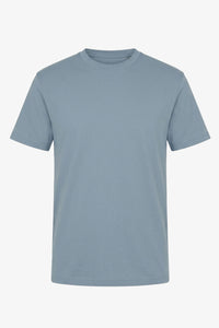 Klassisk himmelblå bomulds-T-shirt til mænd