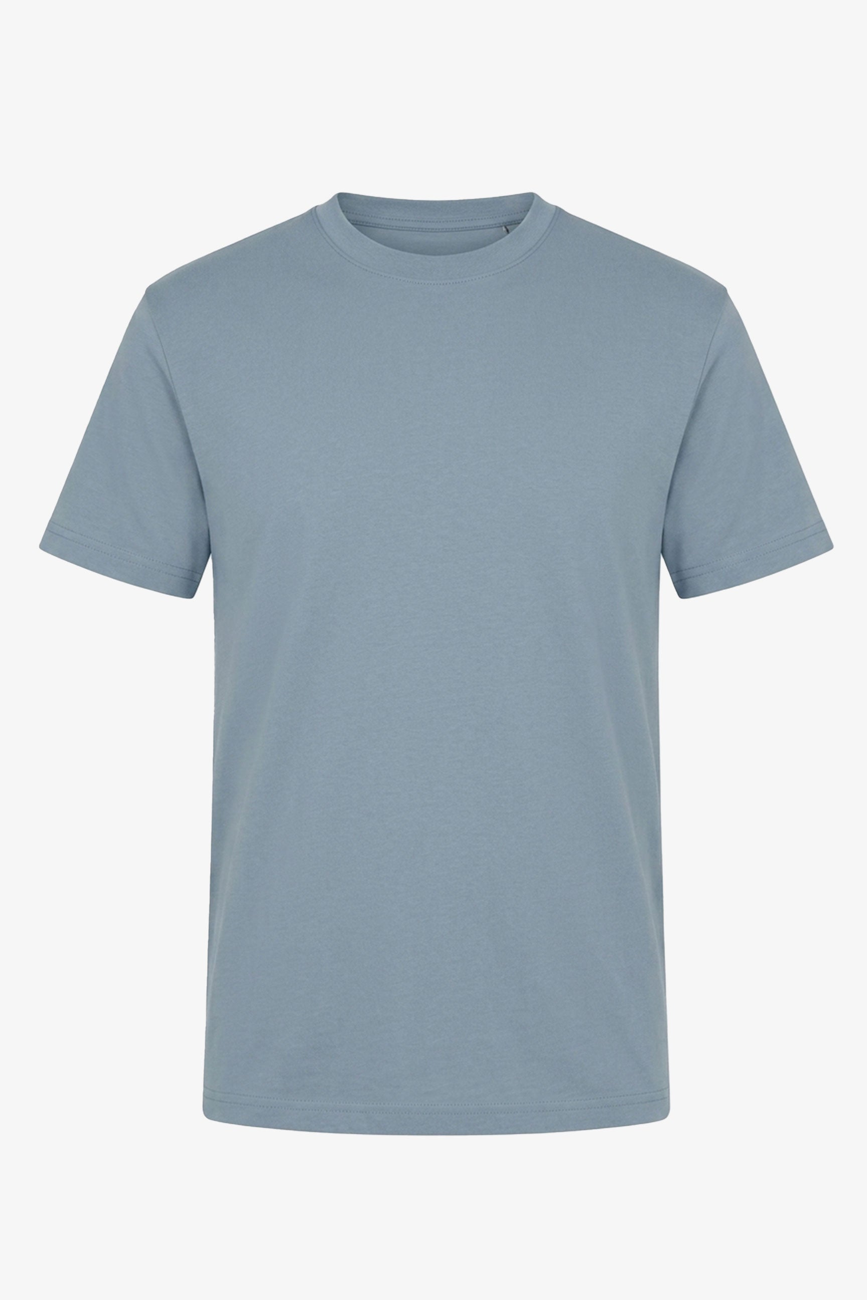 Klassisk himmelblå bomulds-T-shirt til mænd