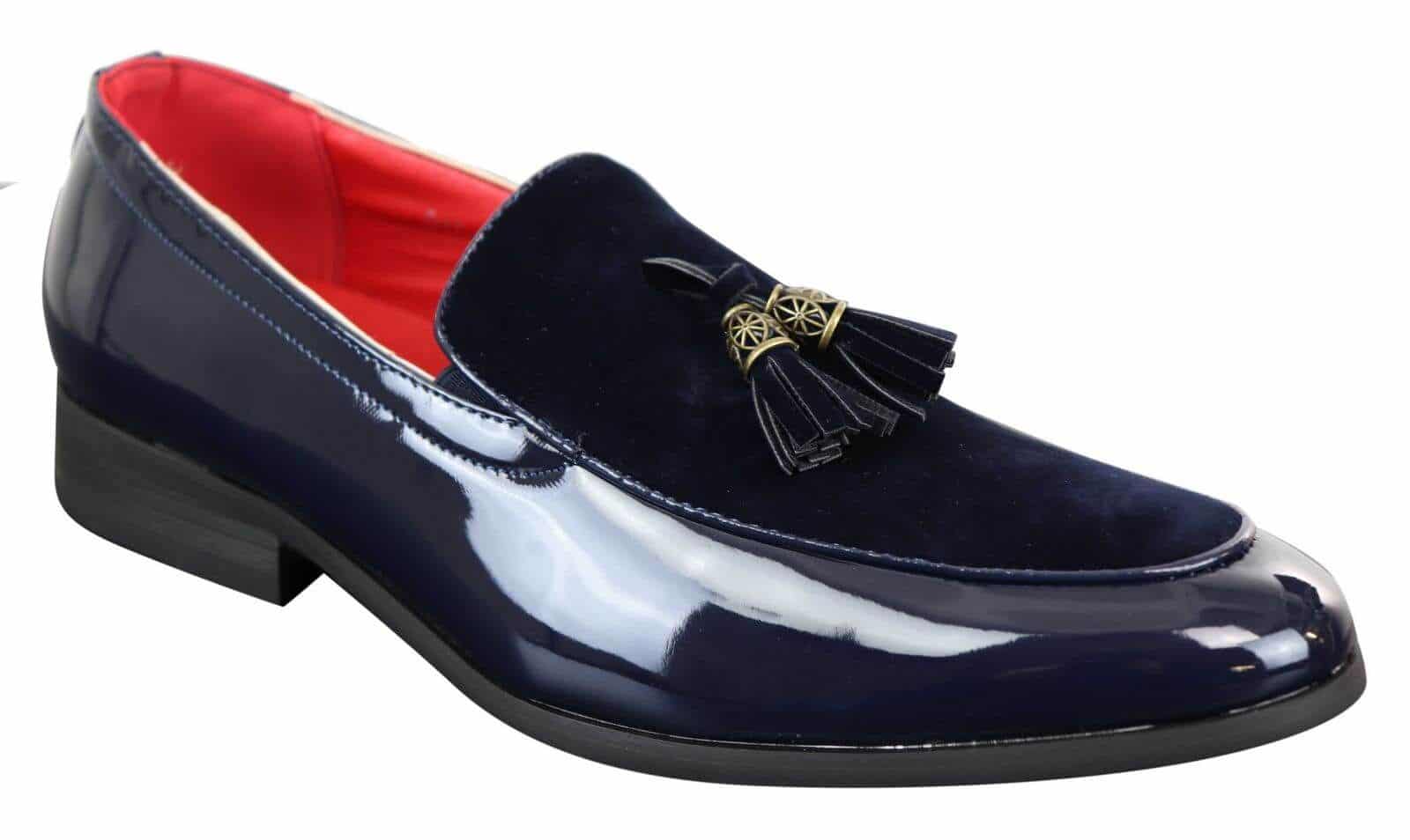 Men's Faux Patend and Suede Leather Loafers