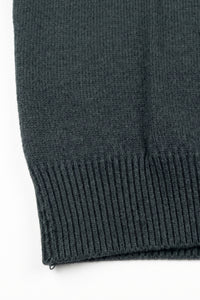 Herre marineblå strikket sweater med rund hals og almindelig pasform
