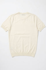 Herre Off-white strikket T-shirt med normal pasform og rund hals, korte ærmer