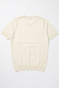 Herre Off-white strikket T-shirt med normal pasform og rund hals, korte ærmer