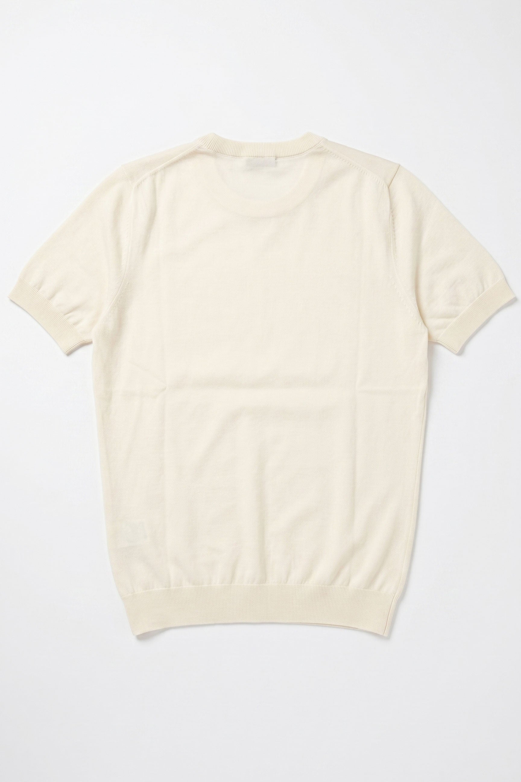 Herre Off-white strikket T-shirt med normal pasform og rund hals, korte ærmer
