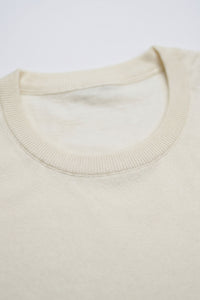 Herre Off-white strikket T-shirt med normal pasform og rund hals, korte ærmer
