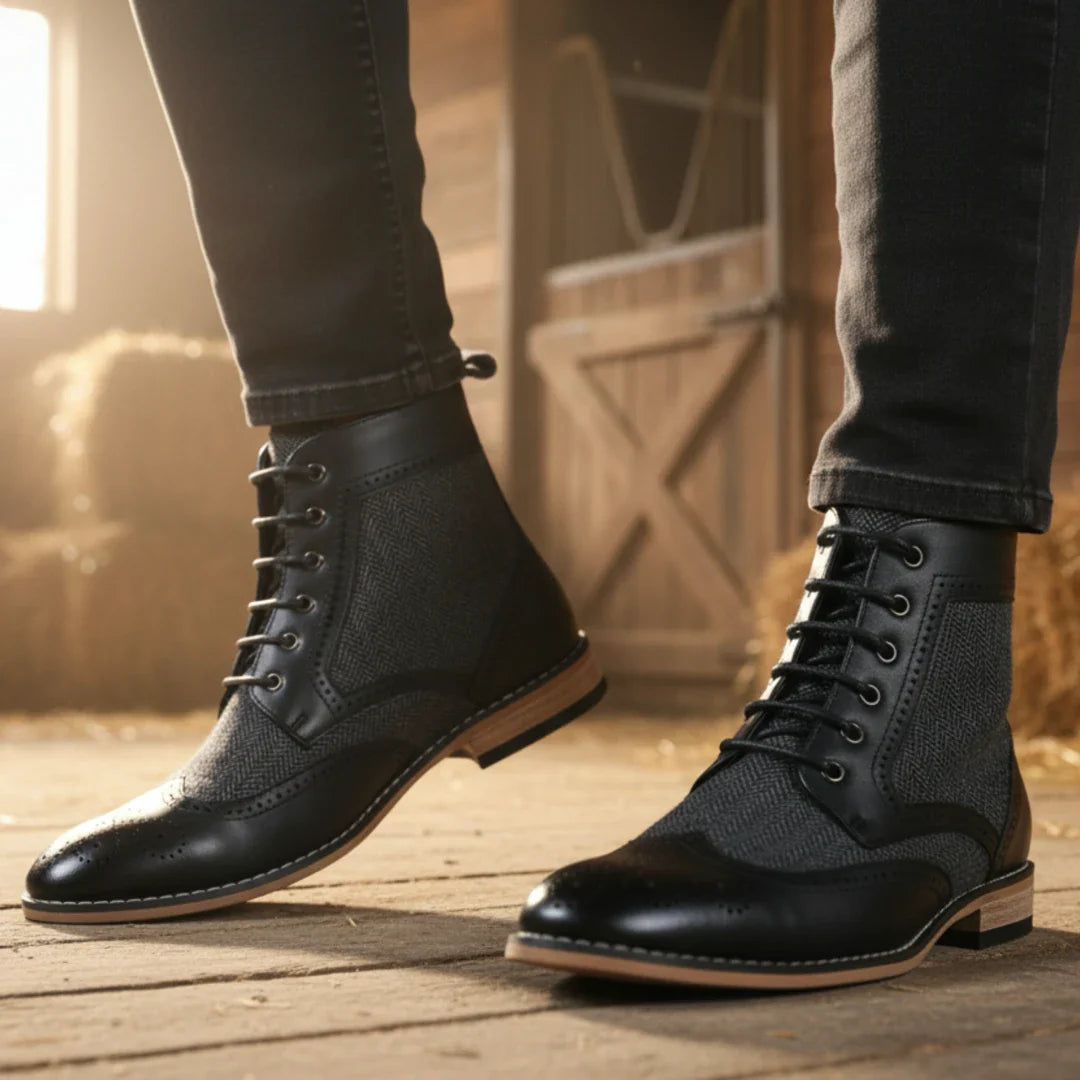 Herre Wingtip Brogue ankelstøvler