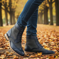 Herre Wingtip Brogue ankelstøvler