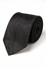 Gavesæt med sort paisley-slips til mænd