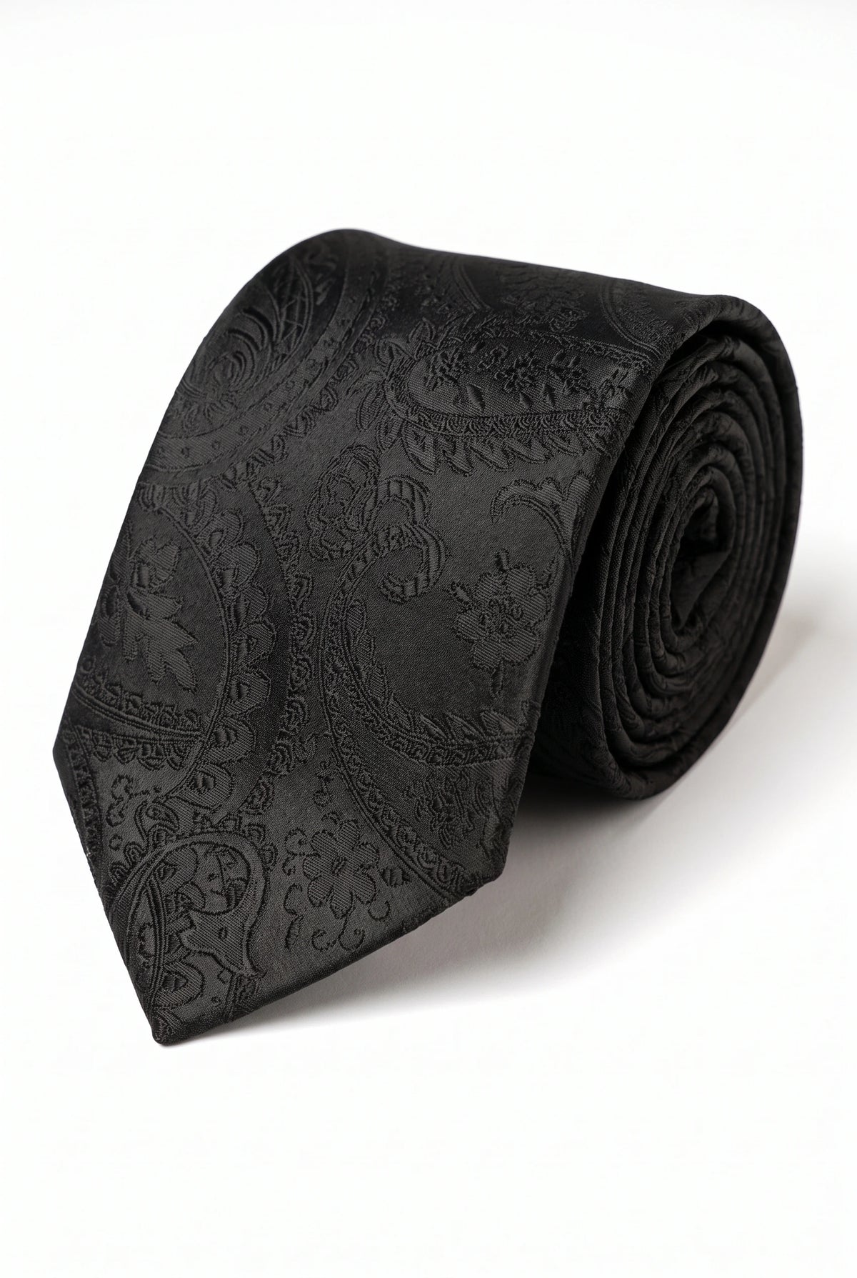 Gavesæt med sort paisley-slips til mænd