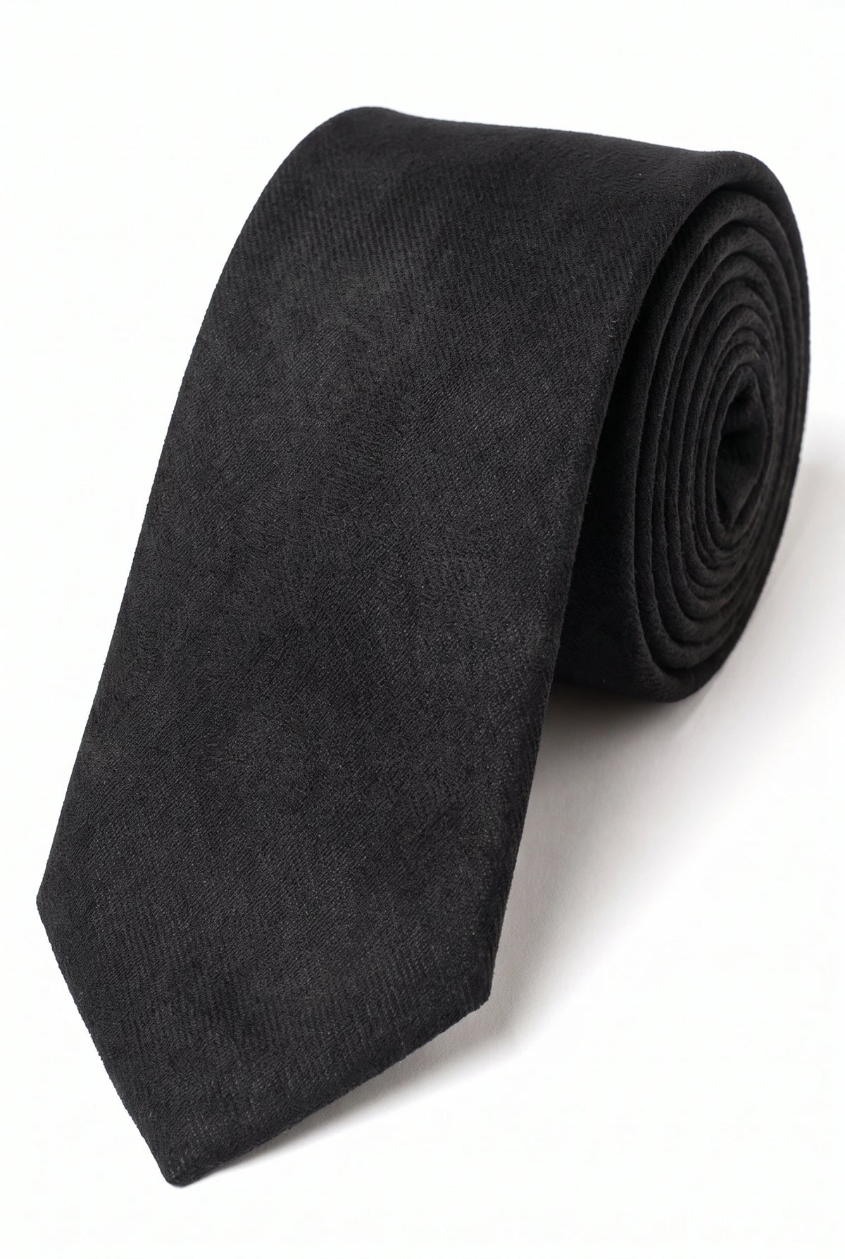 Sort herreslips med ruskindsfinish