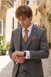Gavesæt med bronzefarvet paisley-slips til mænd