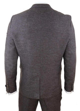 Mens Brown 3 Piece Suit with Double Breasted Waistcoat