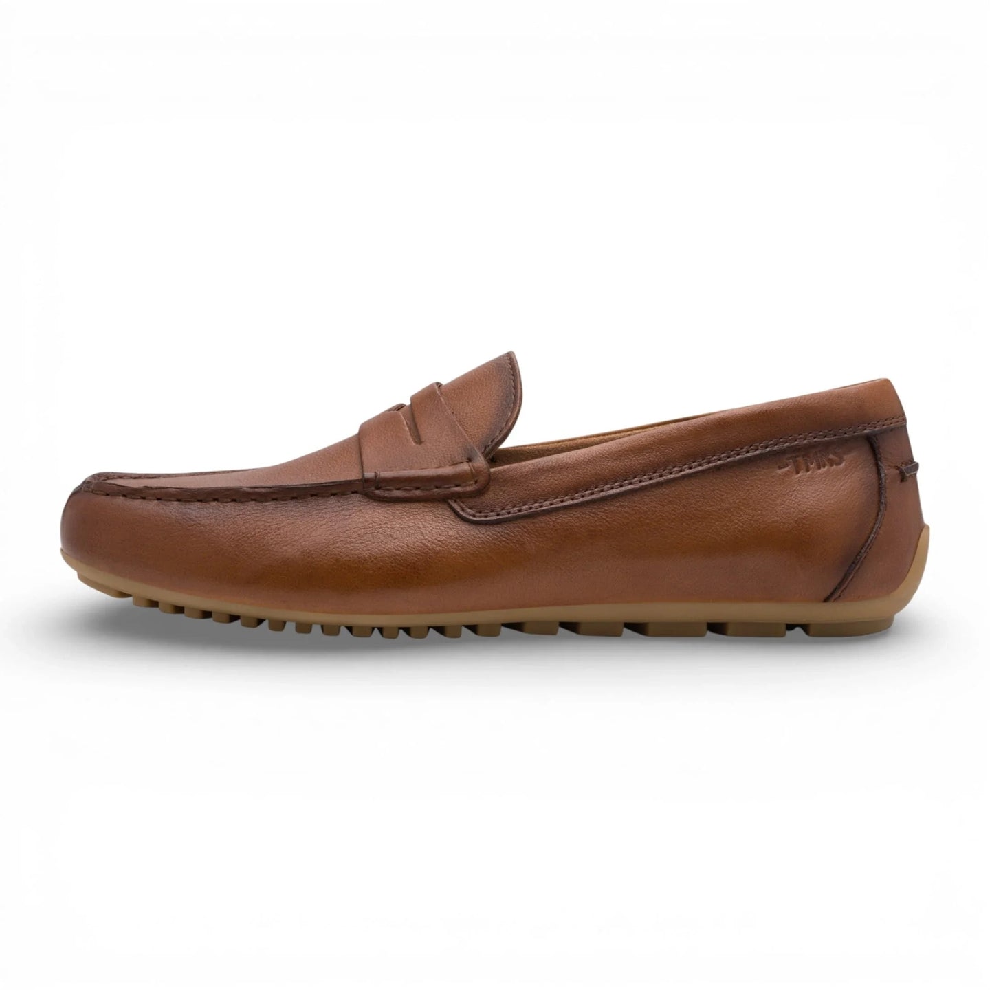 Herre brune lædermokkasinloafers