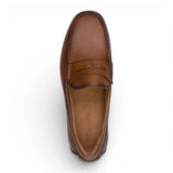 Herre brune lædermokkasinloafers