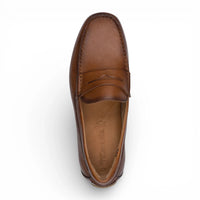 Herre brune lædermokkasinloafers