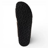 Brune slip-on lædersandaler til mænd med fodseng