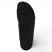 Brune slip-on lædersandaler til mænd med fodseng