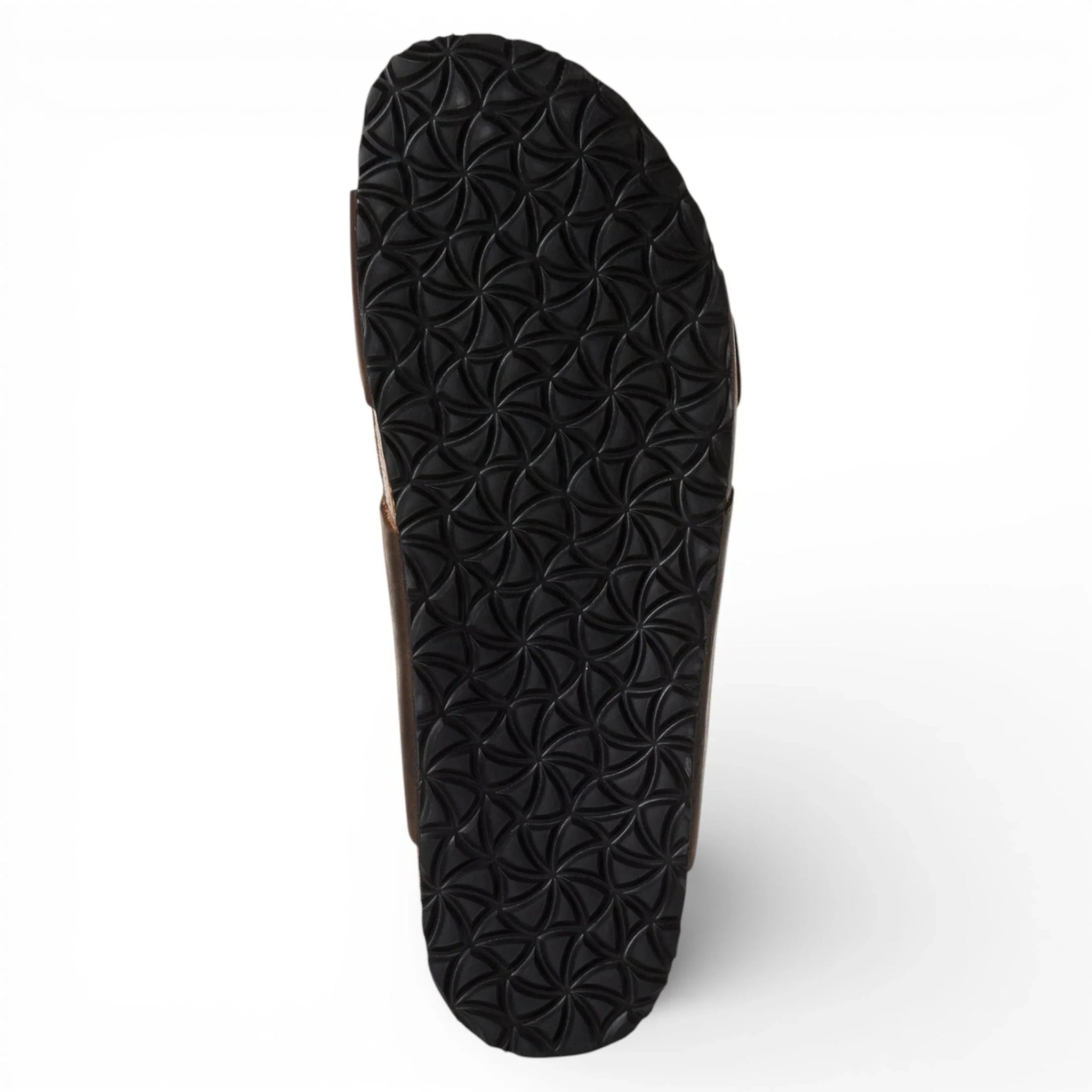 Brune slip-on lædersandaler til mænd med fodseng