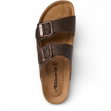 Brune slip-on lædersandaler til mænd med fodseng