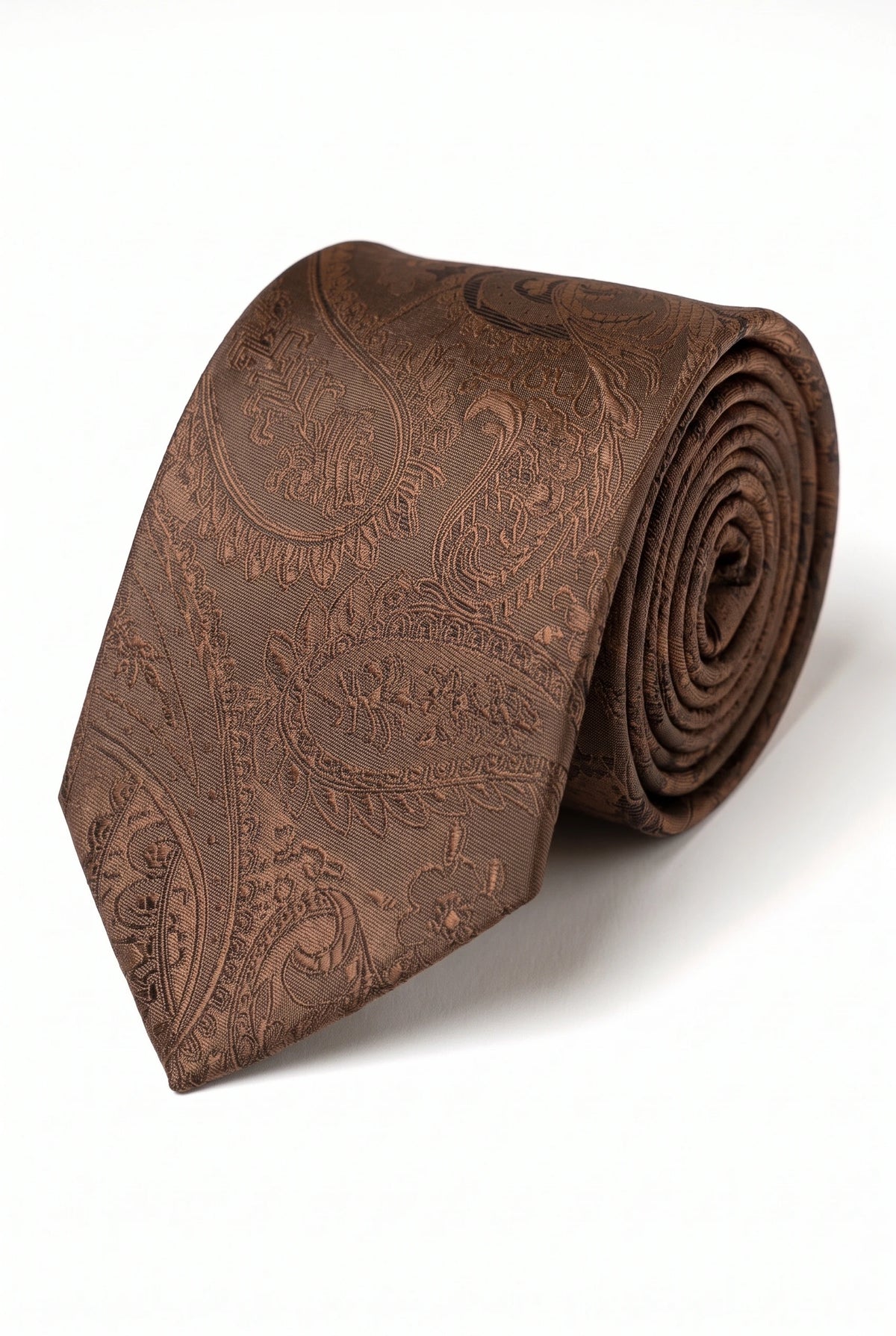 Gavesæt med brunt paisley-slips til mænd