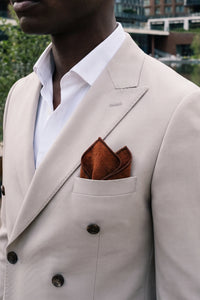 Herre brun tweed lommeklud