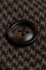 Herre brun uldblanding i tweed med houndstooth-mønster