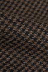 Herre brun uldblanding i tweed med houndstooth-mønster