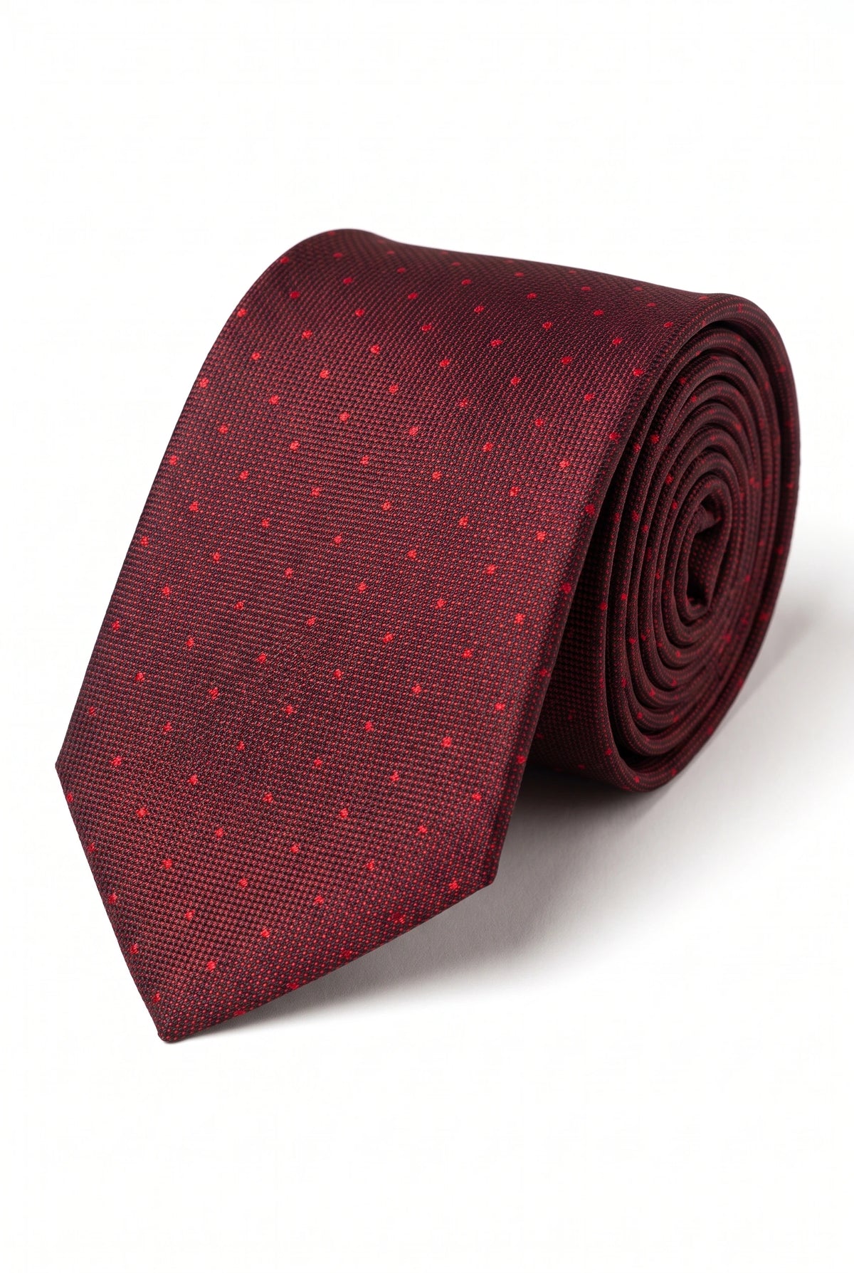 Herreslips med bordeauxrødt tekstur og vævet mønster