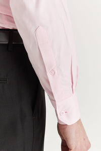 Herre klassisk skjorte med dobbelt manchet og cutaway-krave - pink