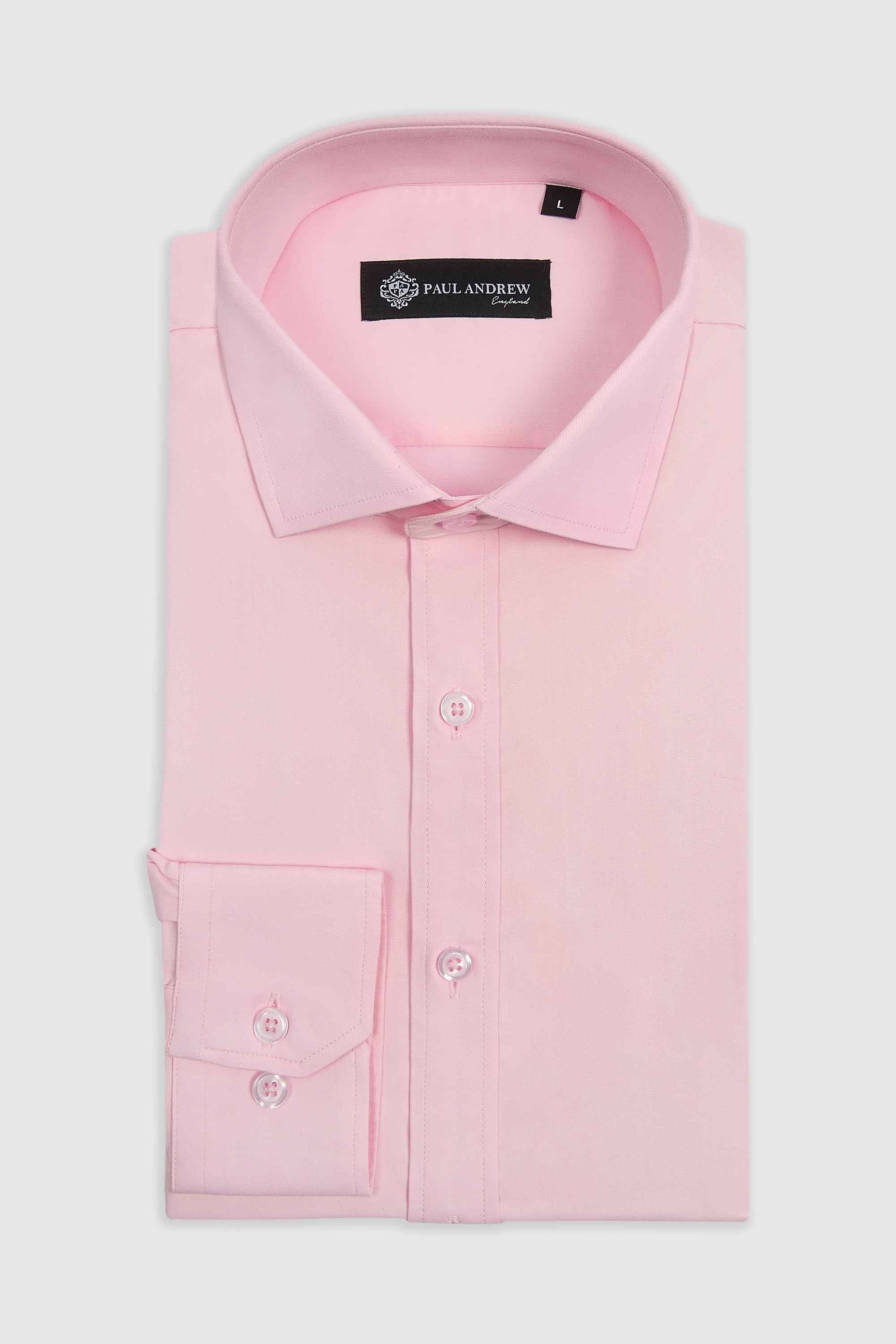 Herre klassisk skjorte med dobbelt manchet og cutaway-krave - pink
