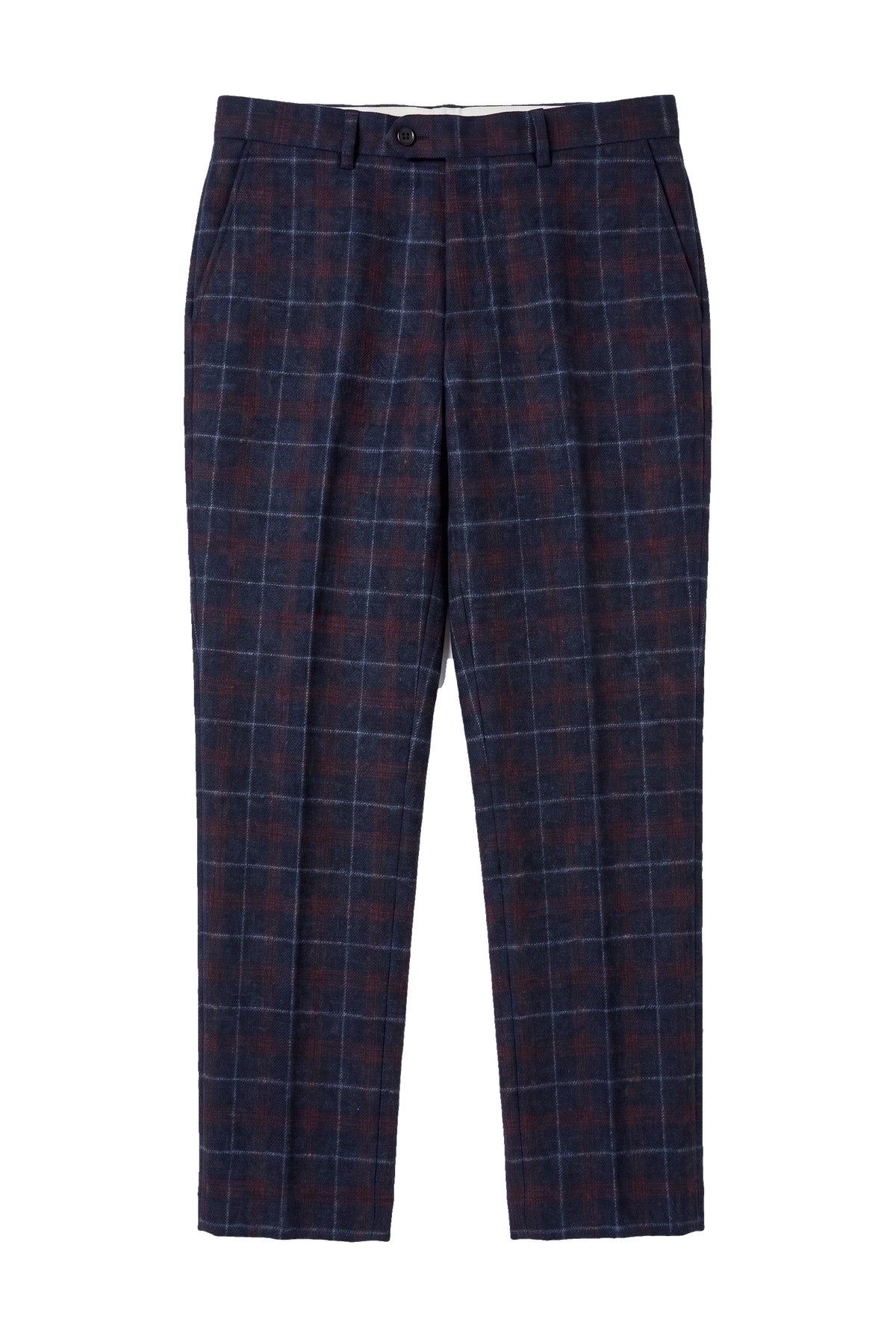 Kenneth - Herre marineblå tweed ternede bukser