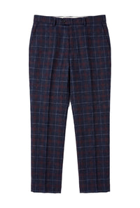 Kenneth - Herre marineblå tweed ternede bukser