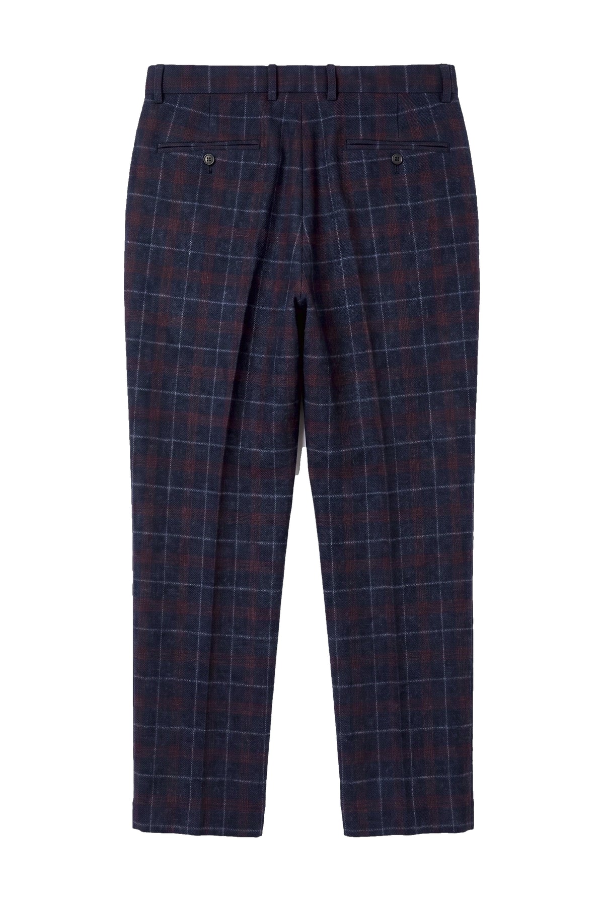 Kenneth - Herre marineblå tweed ternede bukser