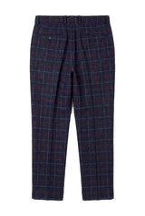 Kenneth - Herre marineblå tweed ternede bukser