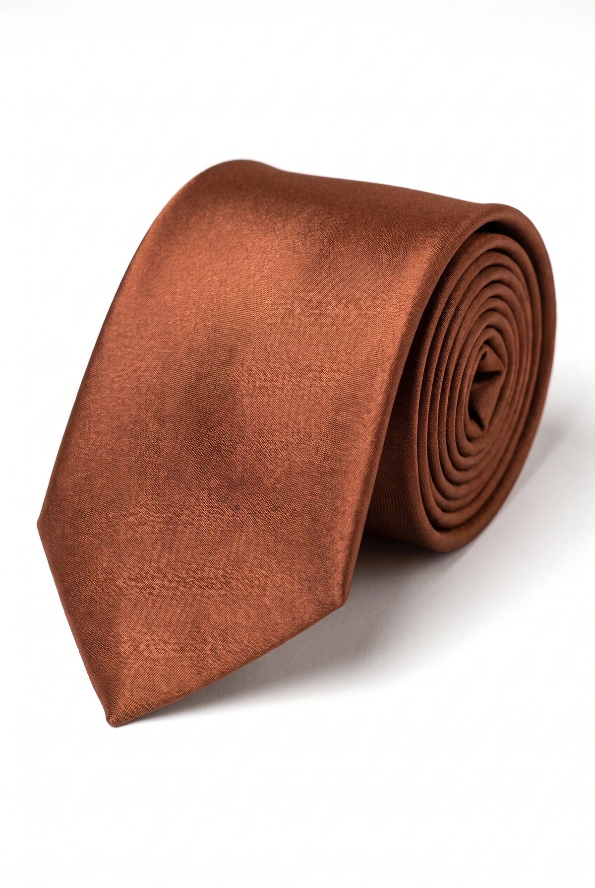 Herreslipssæt i kobber med lommeklud og manchetknapper
