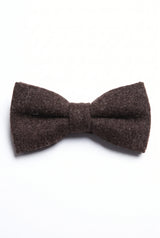 Herres mørkebrune butterfly i tweed-uldblanding