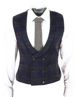 Mens Double Breasted Tweed Waistcoat
