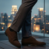 Herre Oxfordsko i imiteret ruskind med snørebånd