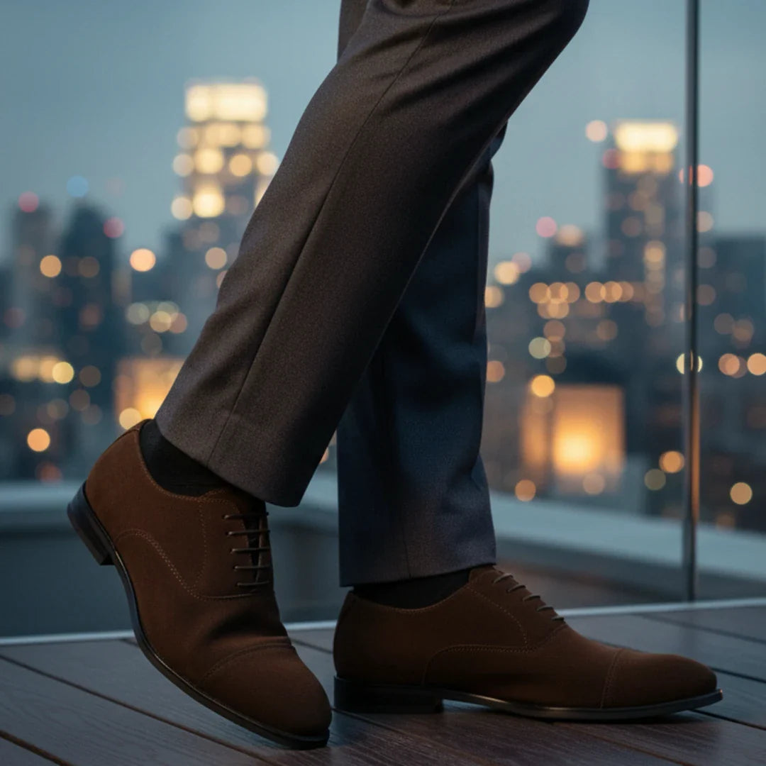 Herre Oxfordsko i imiteret ruskind med snørebånd