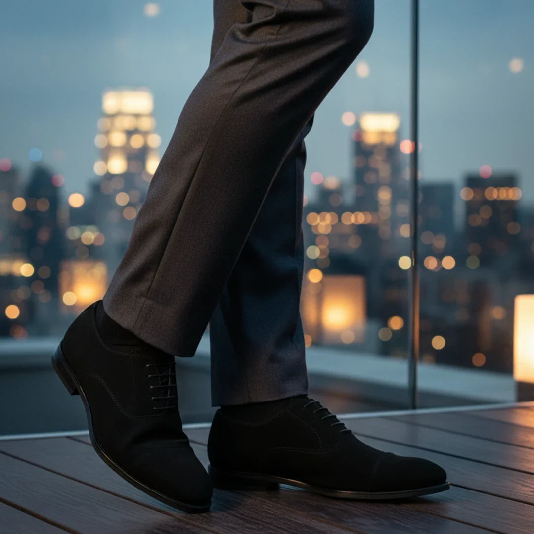 Herre Oxfordsko i imiteret ruskind med snørebånd