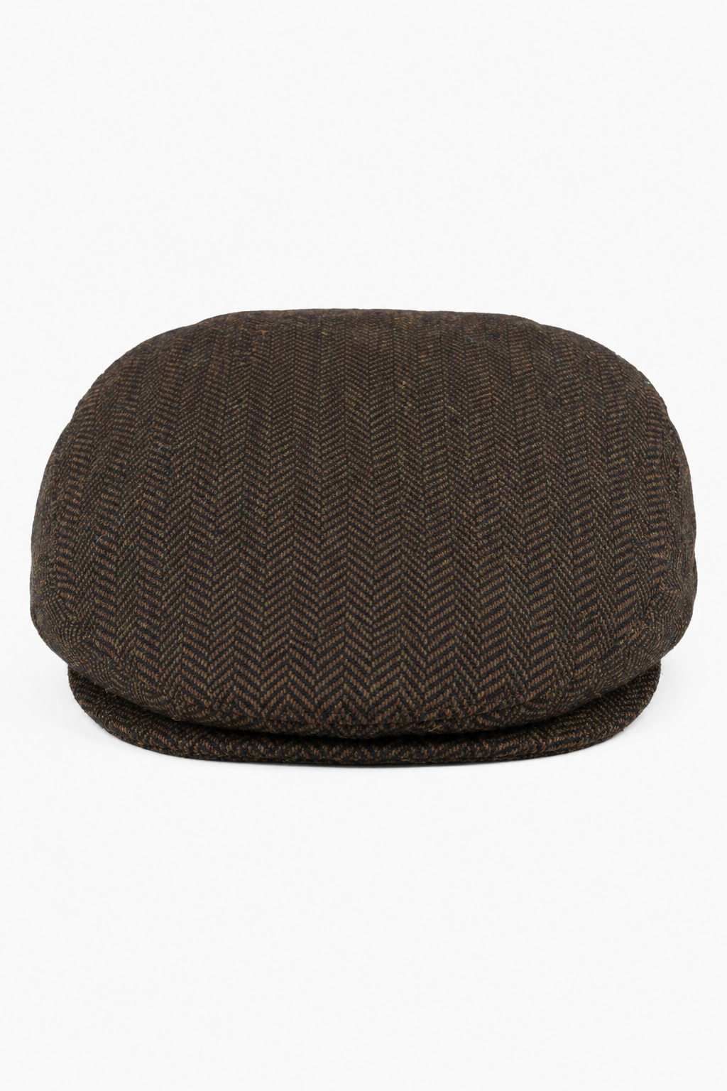 Herre flad kasket i uld, sildebensmønster, brun, tweed, klassisk fra 1920'erne, unisex, Del Boy